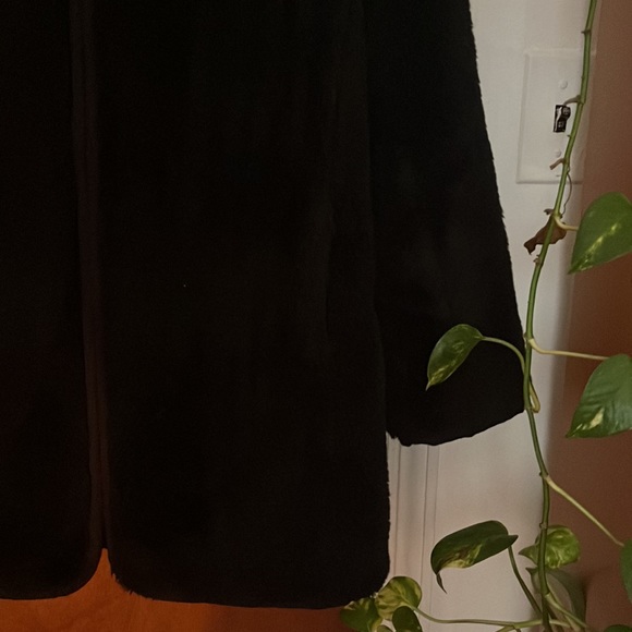J Crew Coat size S black faux fur - Picture 3 of 7